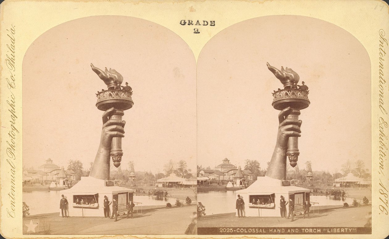 Colossal hand and torch, Liberty, Centennial Exhibition, Philadelphia by Centennial Photographic Co.