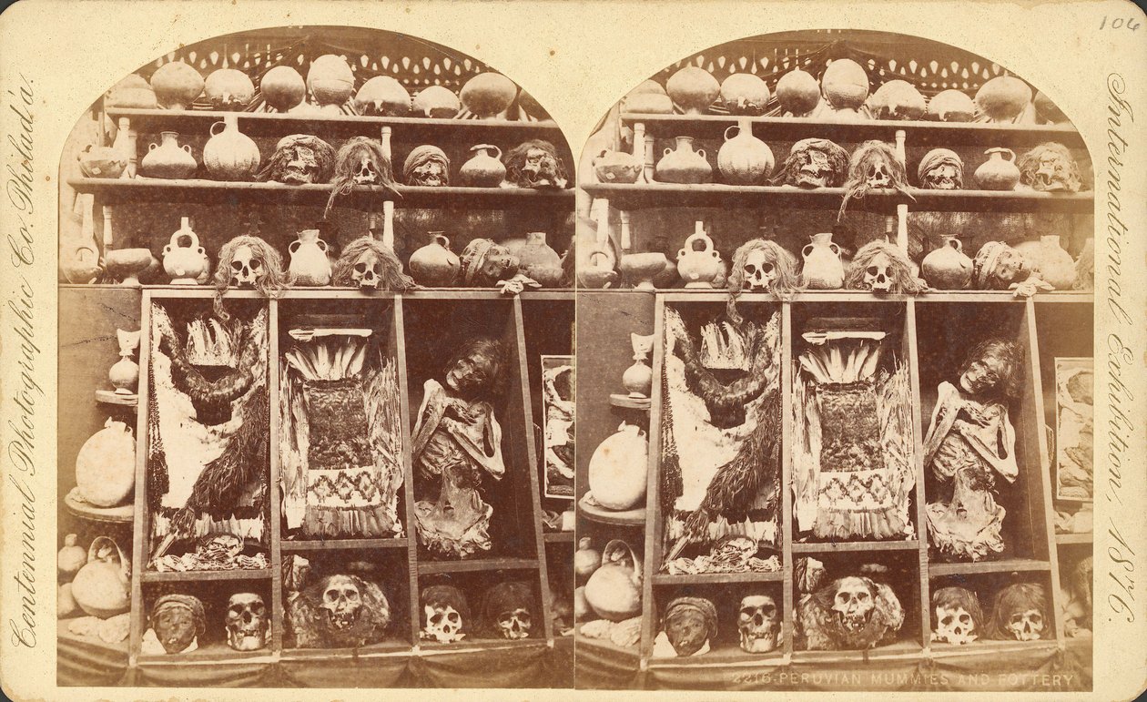 Perulu Mumyalar ve Çömlekçilik (stereograf) by Centennial Photographic Co.