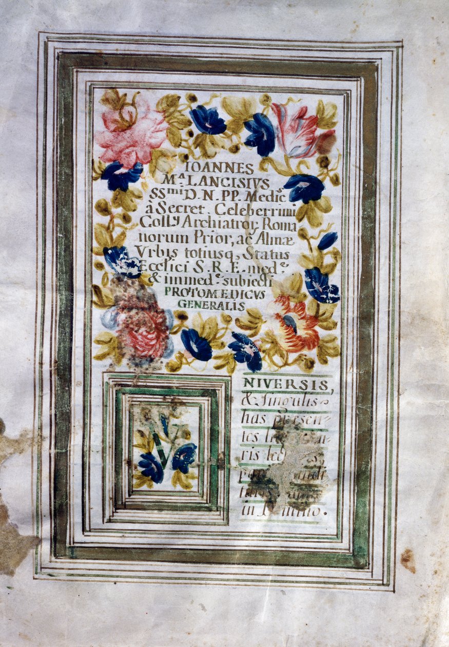Giovanni Maria Lancisi (1654-1720) tarafından Roma