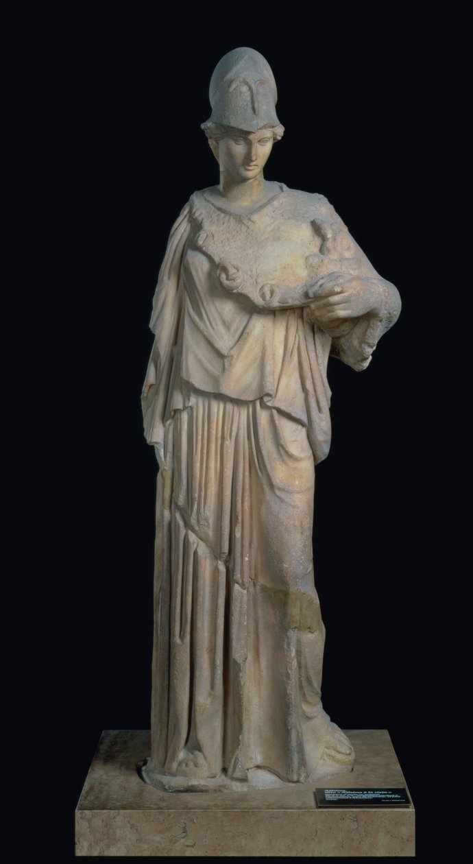 Bir sanduka ile Athena, MÖ 4. yüzyıl orijinalinin Roma kopyası (mermer) by Cephisodotus