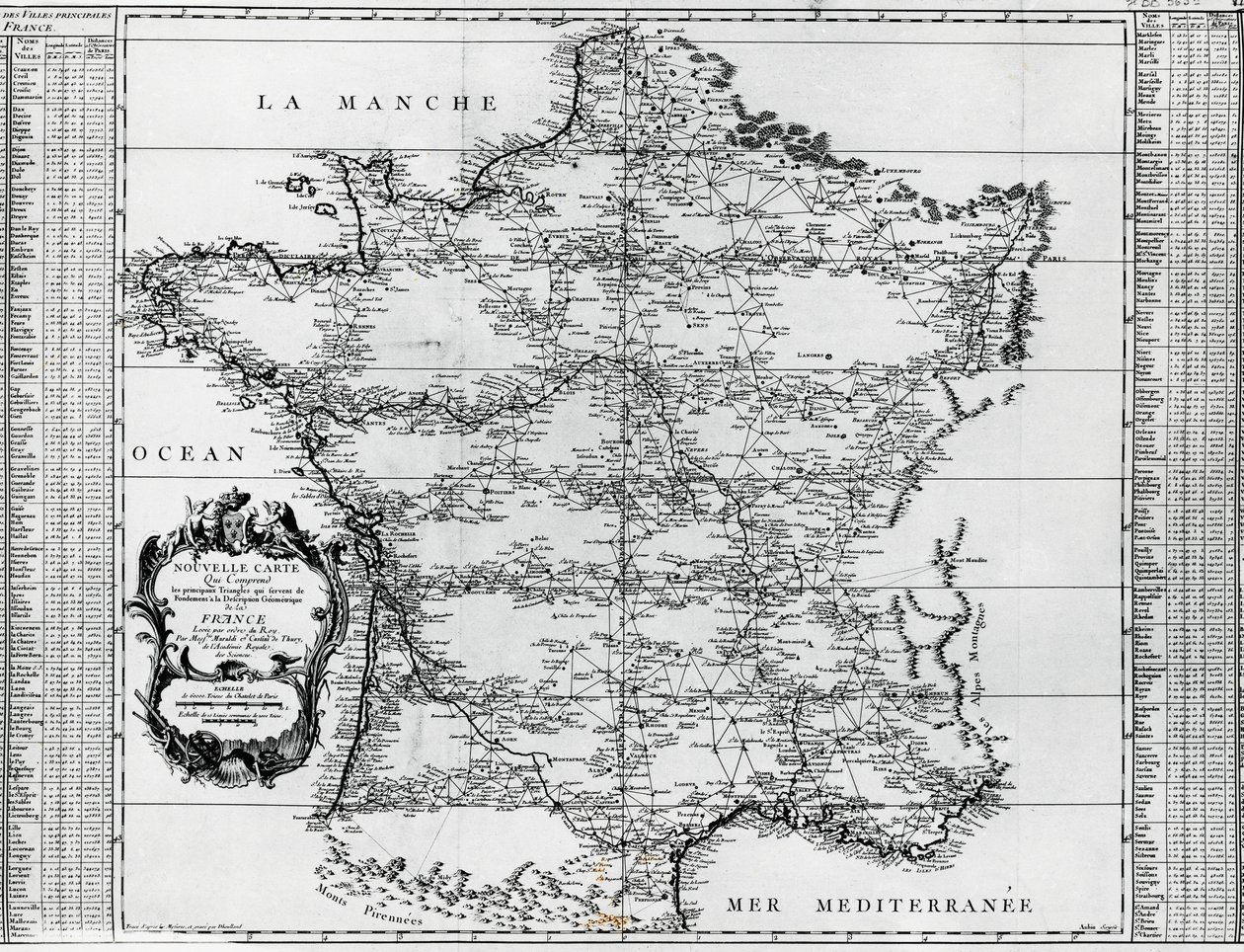 Fransa Haritası, Giovanni Domenico Maraldi (1709-1788) ve Cesar-Francois Cassini de Thury veya Cassini III (1714-1784), Fransa by Cesar Francois Cassini de Thury