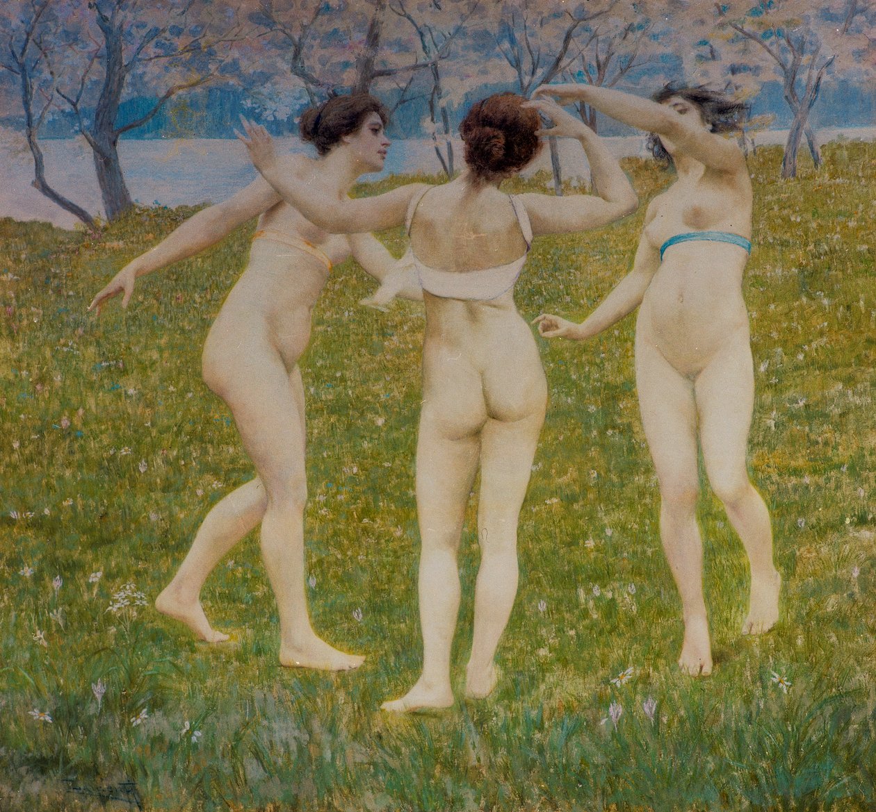 Çiçekli nova (ahşaba yapıştırılmış tuval üzerine tempera ve gesso) by Cesare Laurenti