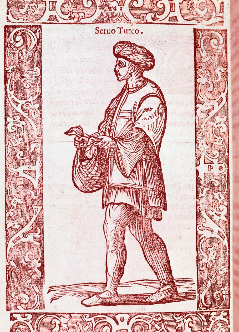 “” Eski ve modern alışkanlıklardan ”1590 (gravür) “Türk serf kıyafeti” by Cesare (after) Vecellio