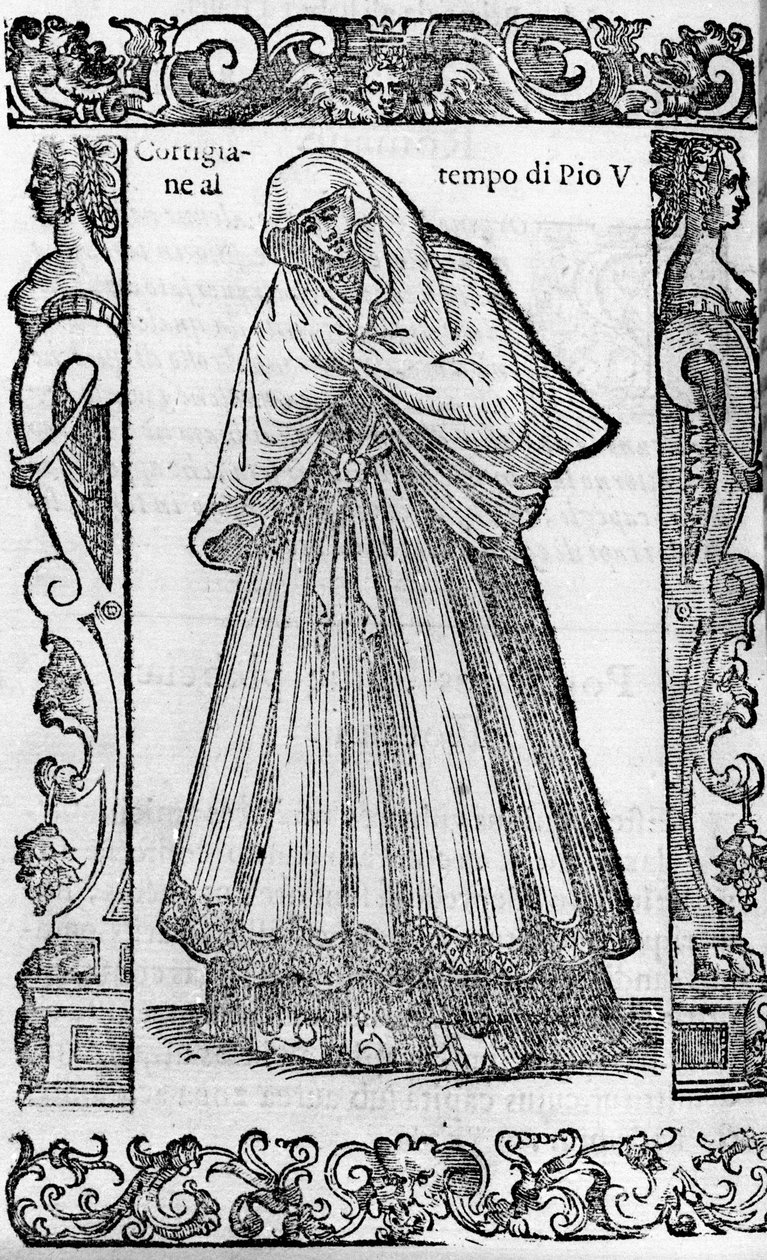 Rönesans: Papa Pius V (1566-1572) zamanında bir fahişe. Cesare Vecellio