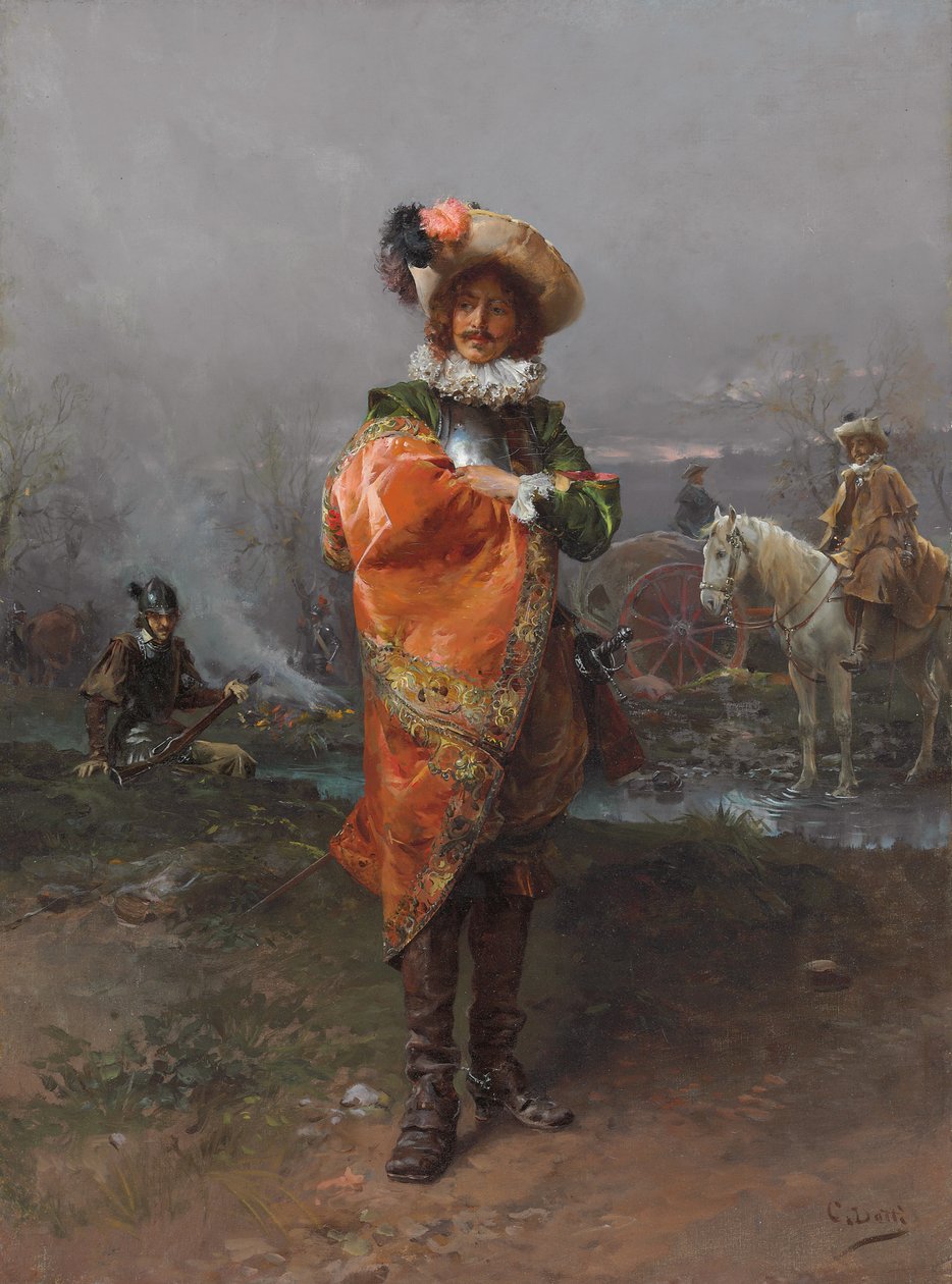 Pelerinli Bir Beyefendi by Cesare Auguste Detti