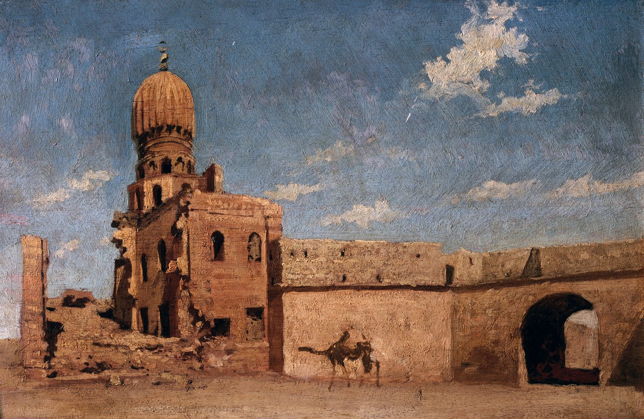 Kahire izlenimleri (panelde yağlı boya) by Cesare Biseo