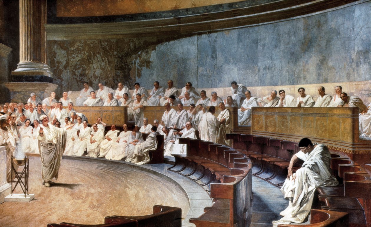Cicero, Senato'da Catiline'i kınadı (MÖ 63) by Cesare Maccari