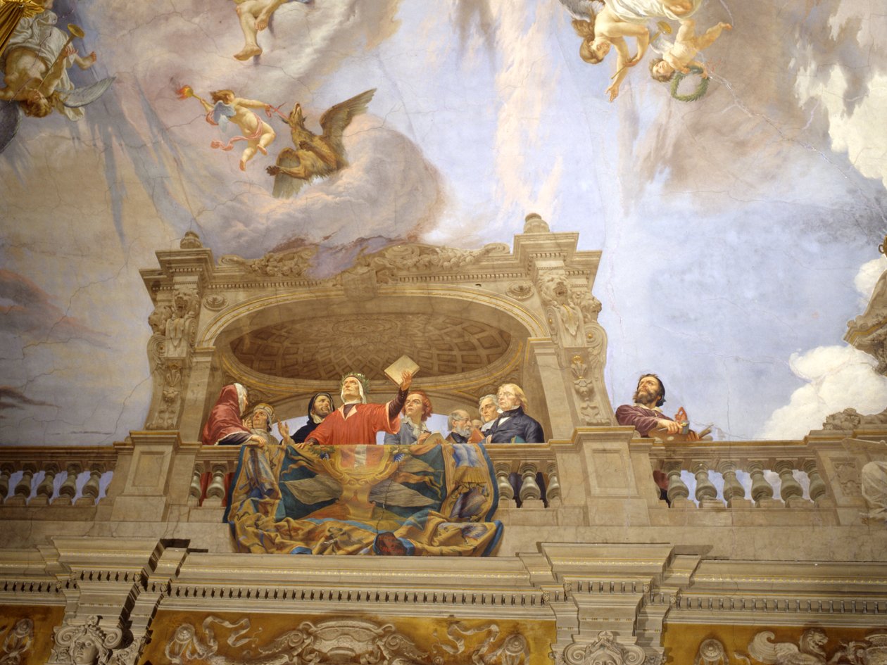 Dante, Petrarch, Cola di Rienzo, A. da Brescia ve Vittorio Alfieri (3433390 detayı) by Cesare Mariani