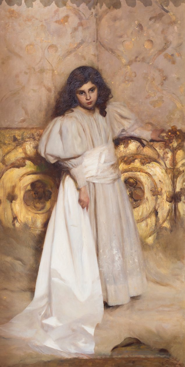kızı Irene'nin portresi by Cesare Tallone