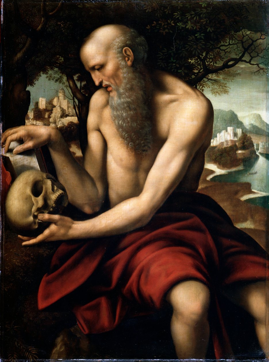 Aziz Jerome, 15. yüzyılın sonları veya 16. yüzyılın başlarında by Cesare da Sesto