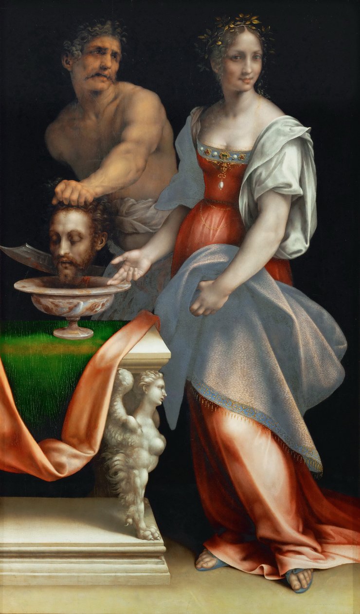 Vaftizci Yahya Başkanı ile Salome - Cesare da Sesto (1477-1523). Ahşap üzerine yağlı boya, yaklaşık 1512-1516. Ebat : 136,5x79,6 cm. Sanat Tarihi Müzesi, Viyana by Cesare da Sesto