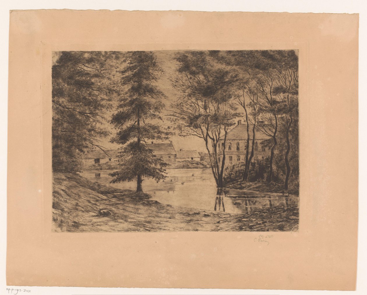Ghlin Kalesi by Ch. Perrin (signed by artist)