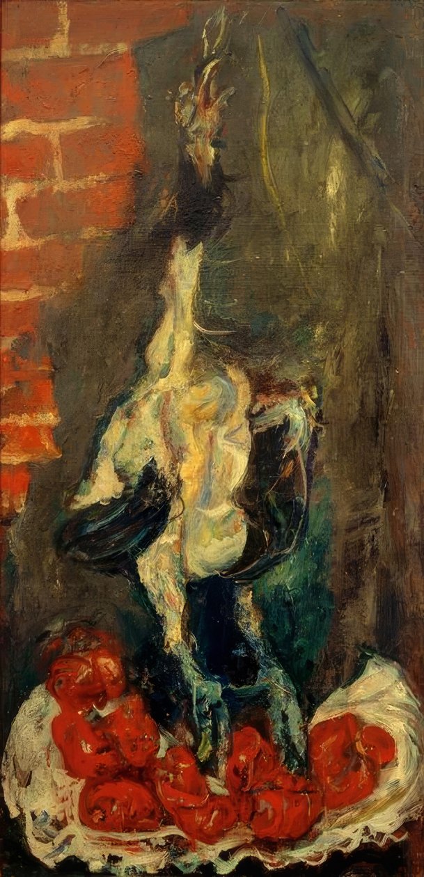 Ch. Soutine, koparılmış horoz ve domates by Chaim Soutine
