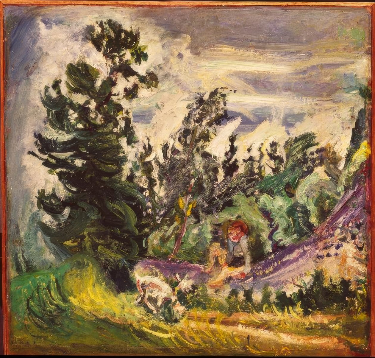 Keçi kızla manzara by Chaim Soutine