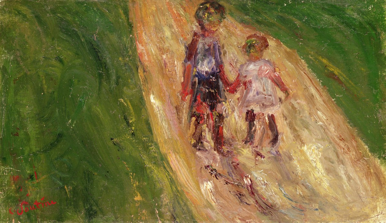 Bir Yolda İki Çocuk by Chaim Soutine