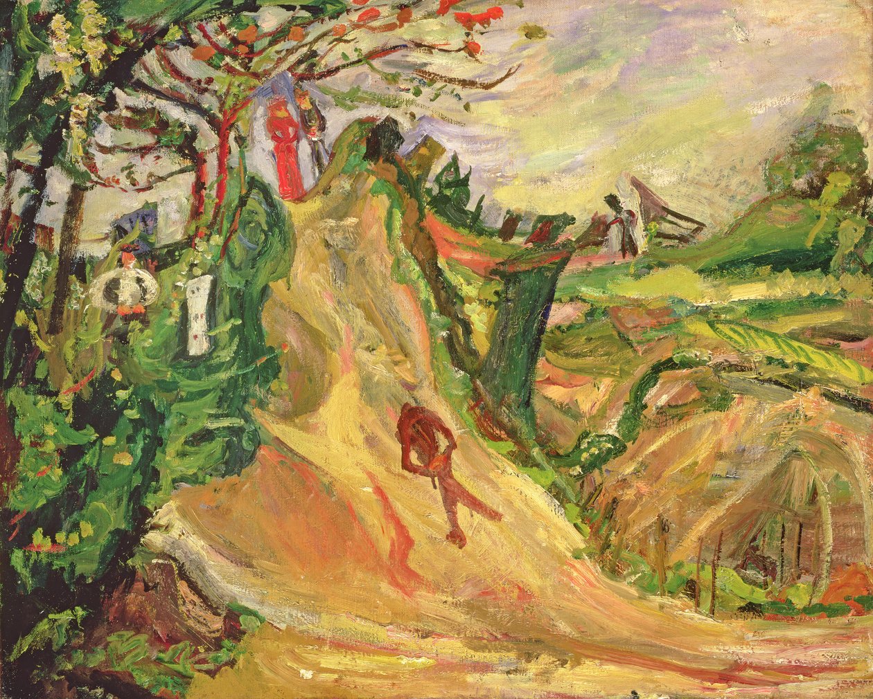 Yolda Bir Adamla Tepe by Chaim Soutine