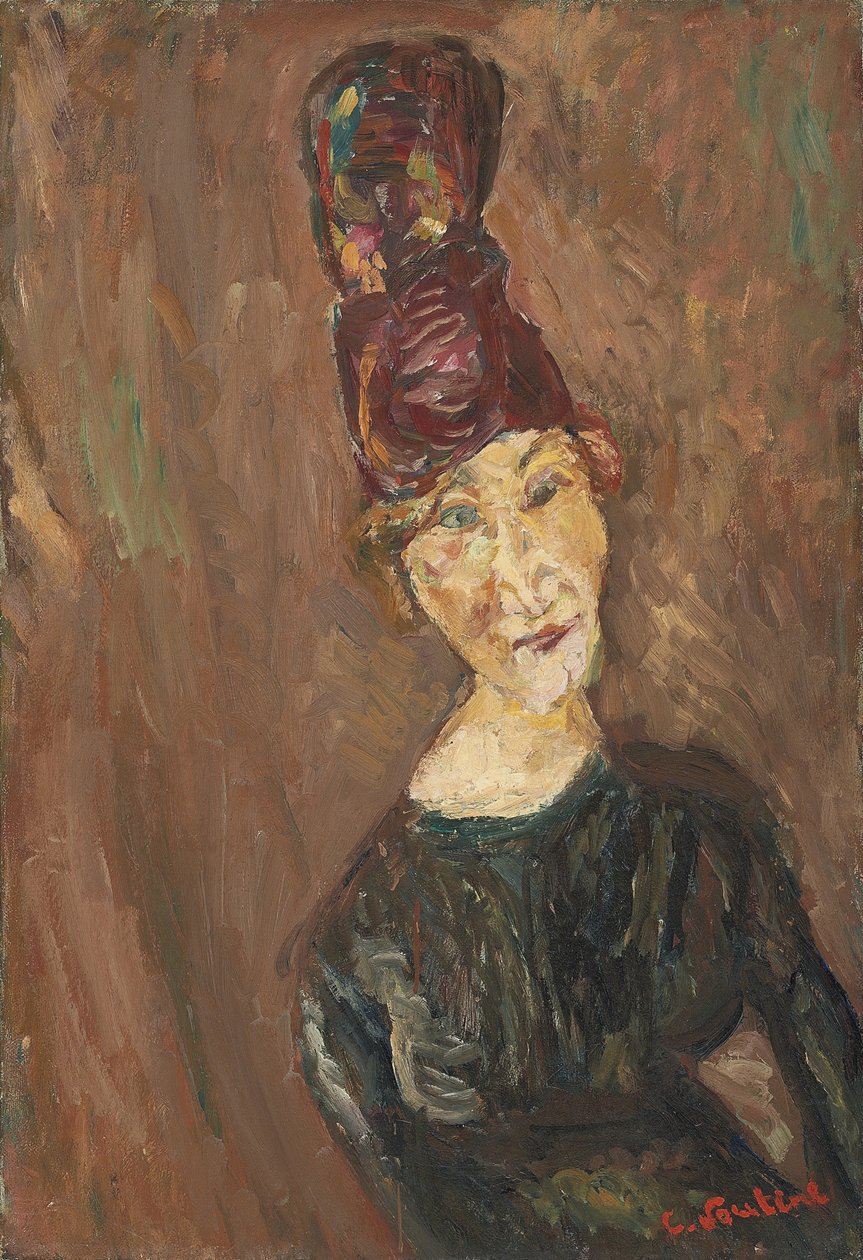 Büyük şapkalı kadın, yaklaşık 1919 by Chaim Soutine