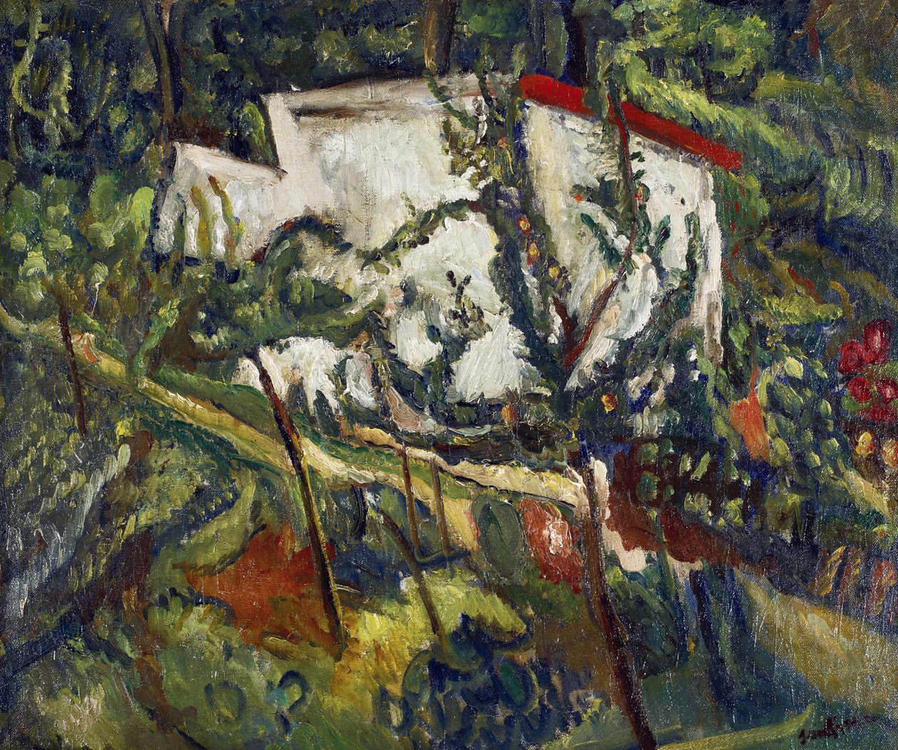 Clamart Evi Tablosu, Chaim Soutine (1893-1943), c. 1918 - Tuval üzerine yağlı boya, 60x72.8 - Özel Koleksiyon by Chaim Soutine