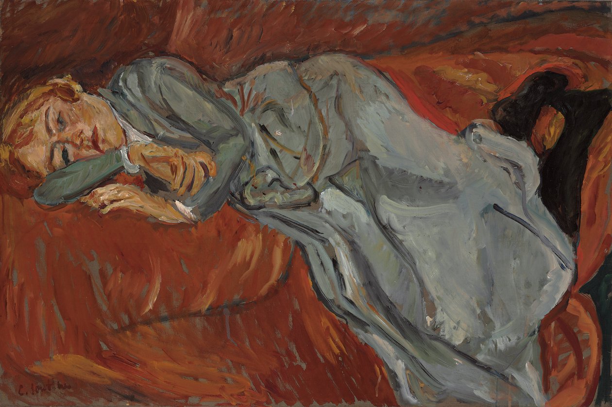 Kırmızı Kanepede Yatan Kadın; Kırmızı Divana Yatan Kadın, 1916 dolayları by Chaim Soutine