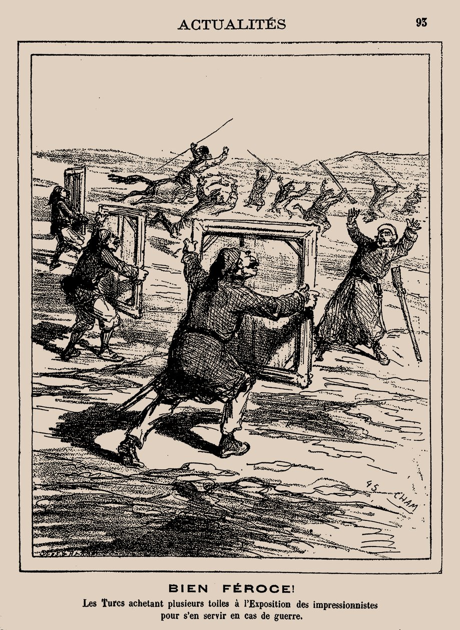 vahşi! Türkler İzlenimcilik Sergisinde birkaç eser satın alıyorlar..., 1877. by Cham