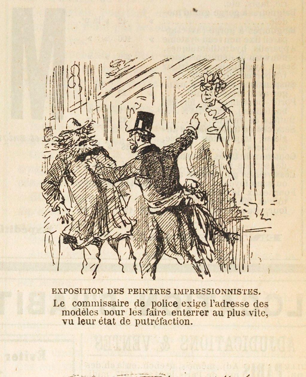 Polis komiseri, gömmek için modellerin adresini istiyor..., 1877. by Cham