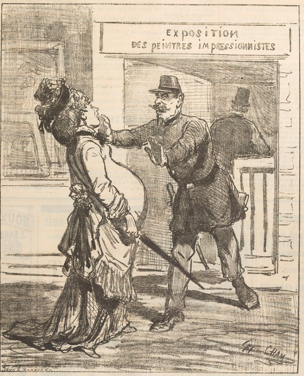 Madam, girmeniz tavsiye edilmez!. Le Charivari, 16 Nisan 1877, 1877. by Cham