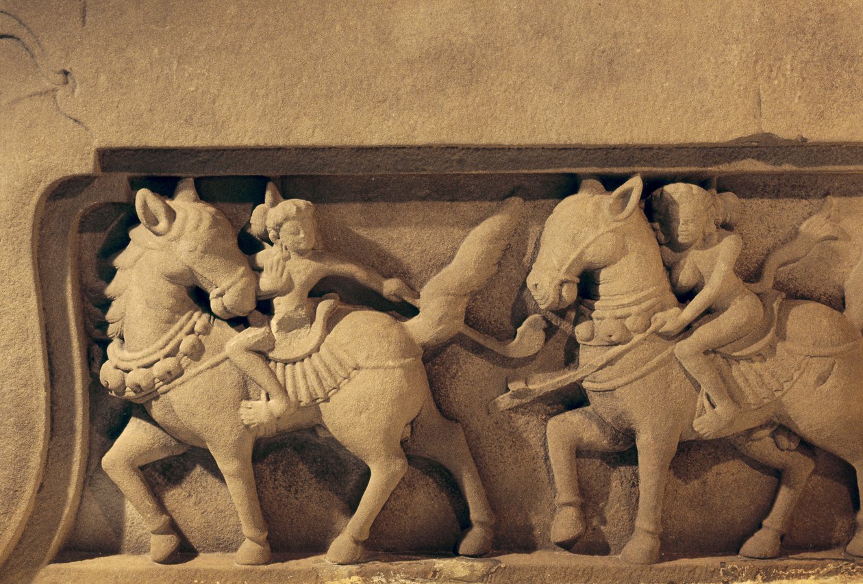 Polo oyuncularının rölyefi, Oğlum stili by Cham School