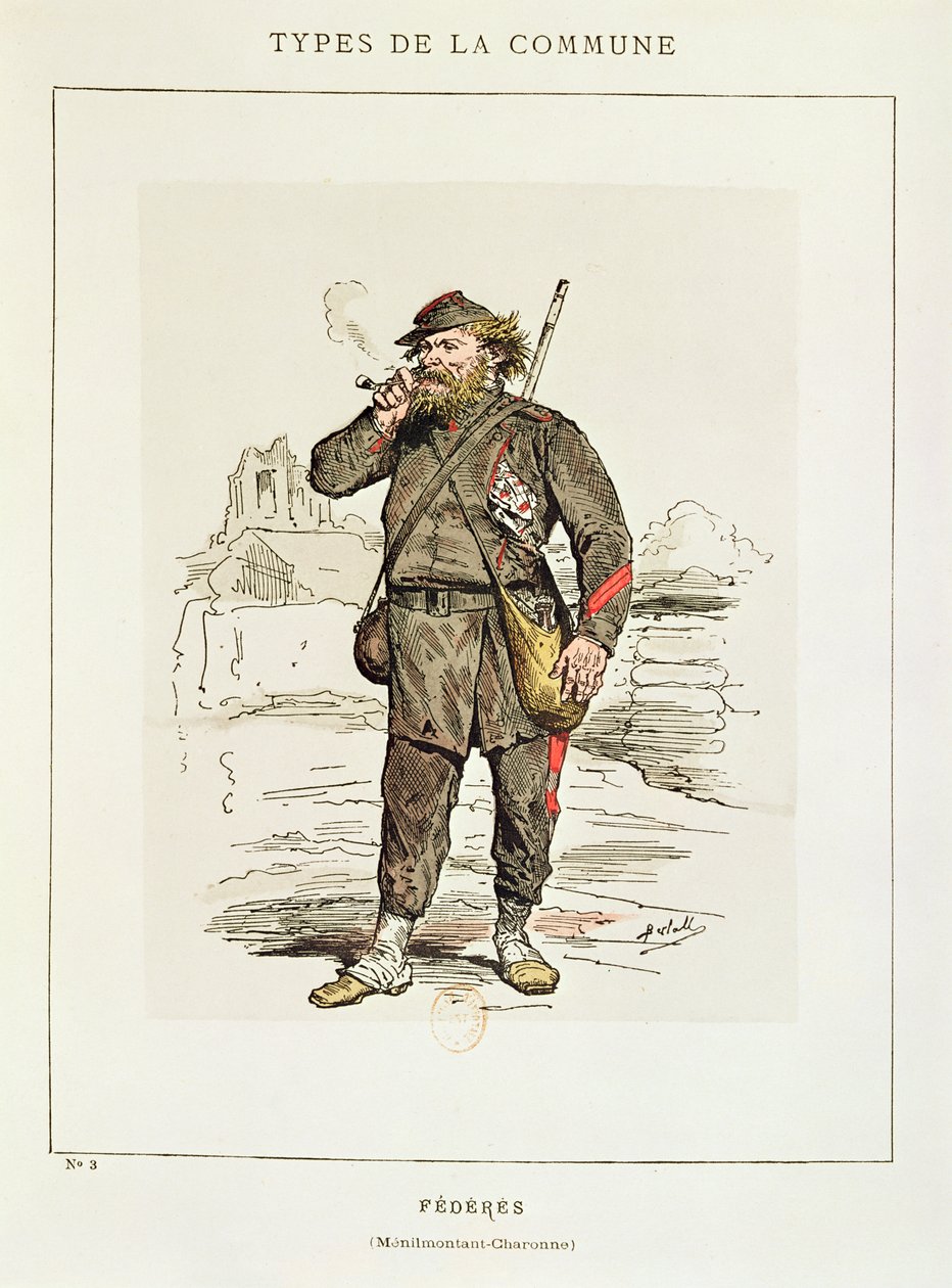 Characters of the Paris Commune - a Federe from Menilmontant-Charonne, 1871  by Charles Albert d Arnoux Bertall