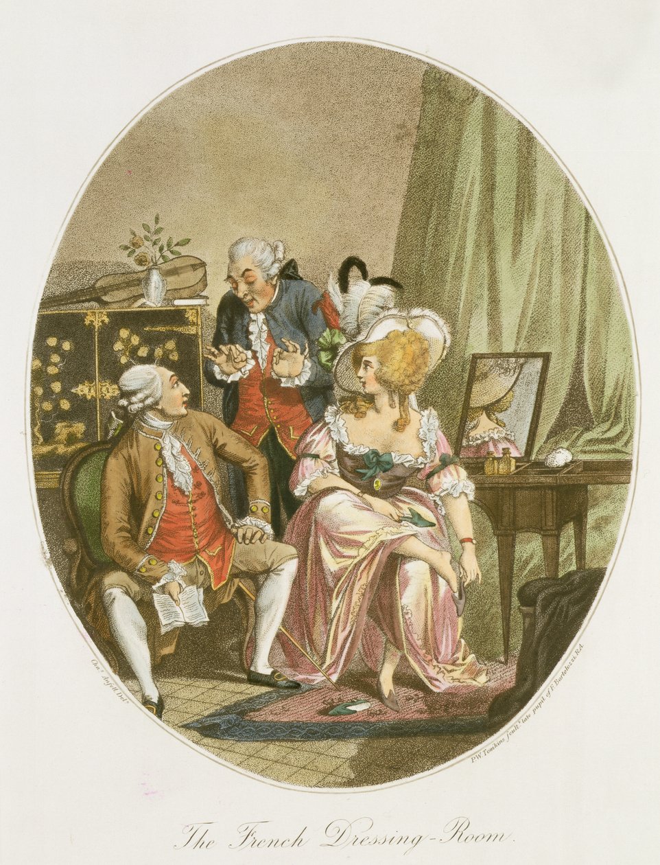 Fransız Giyinme Odası, P.W. Tomkins (1760-1840) (aquatint) (ayrıca bkz. 64848, 64849 & 64850) by Charles Ansell