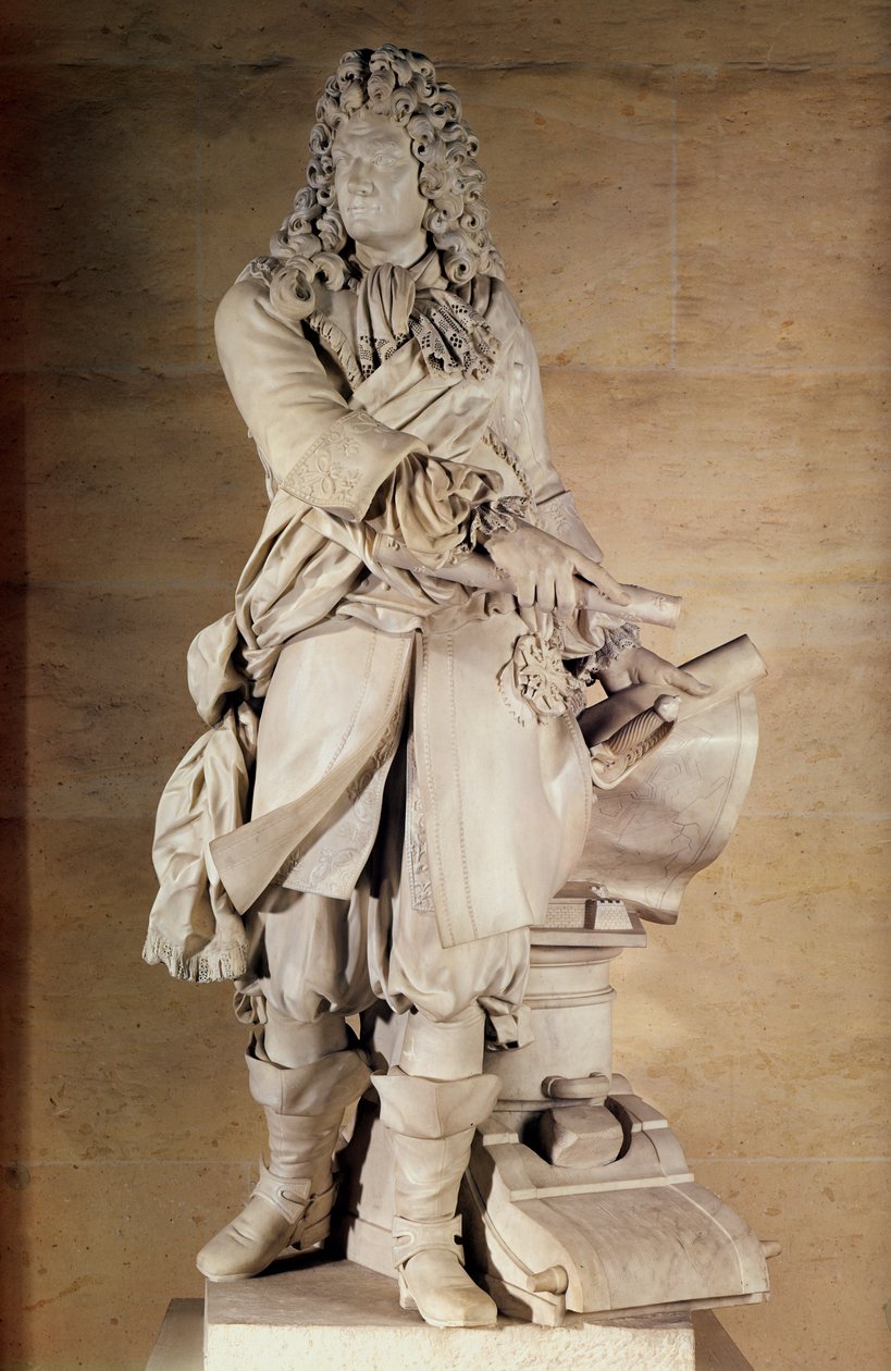 Sebastien Le Prestre de Vauban 1633-1707 1785 mermer heykeli by Charles Antoine Bridan
