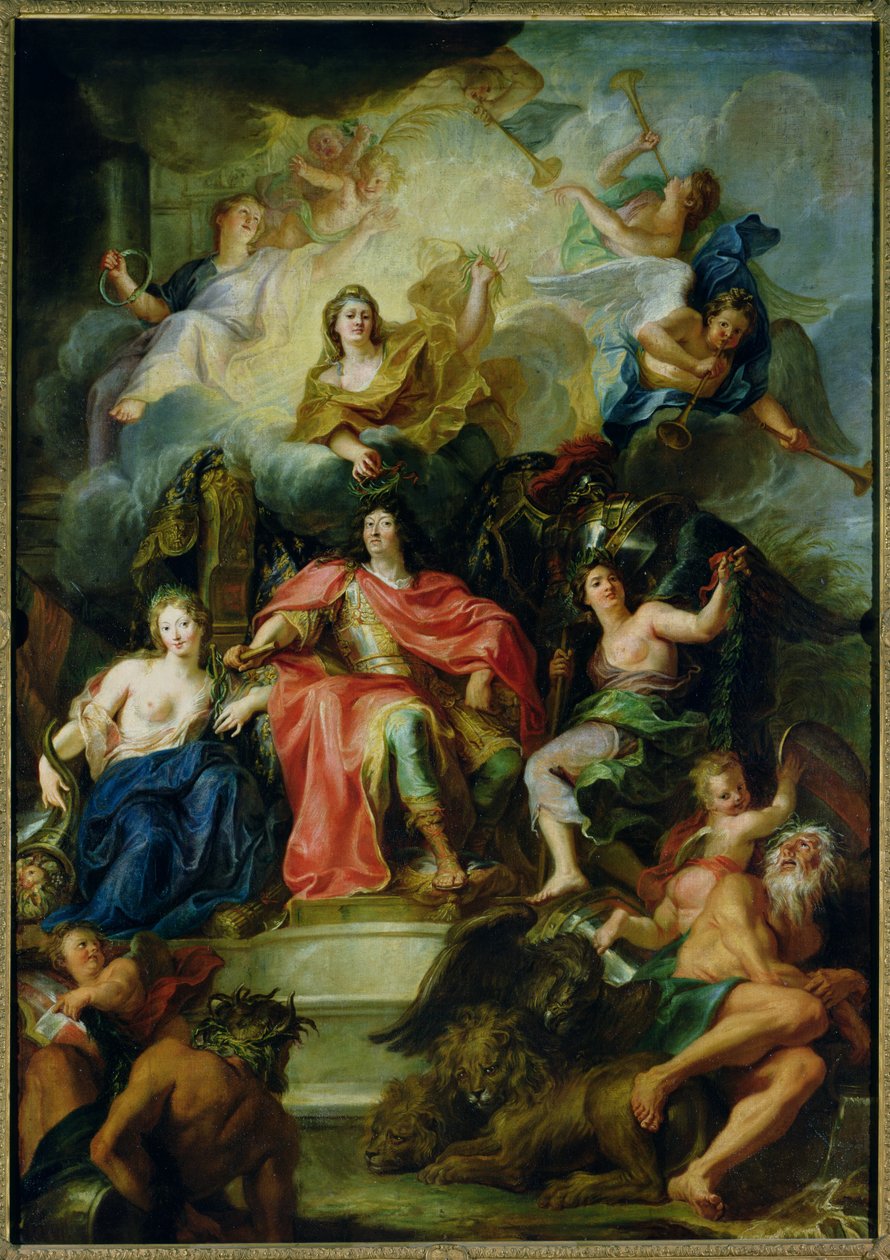 Louis XIV (1638-1715) Glory tarafından taçlandırıldı, c.1686 by Charles Antoine Coypel