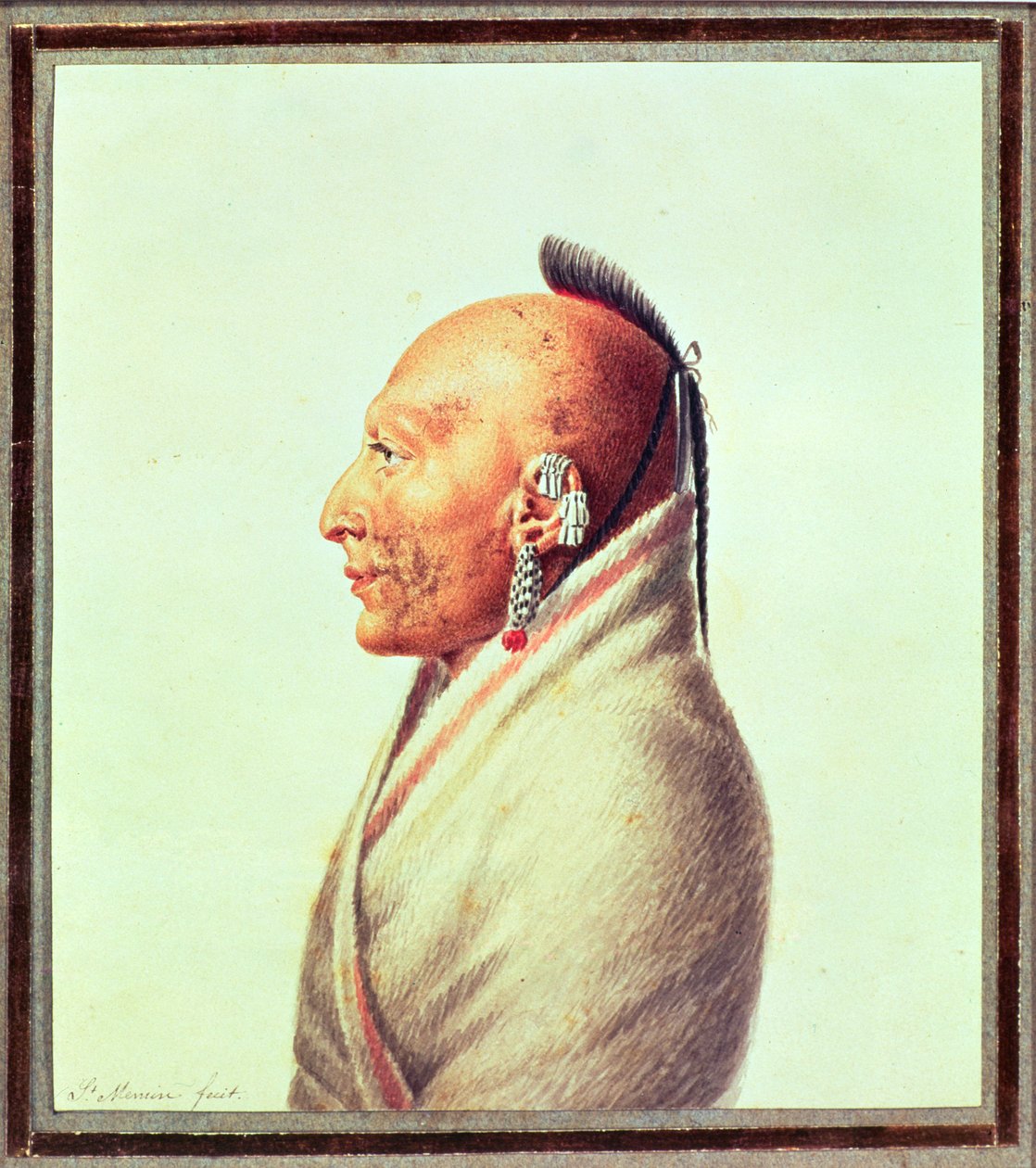 ಲಿಟಲ್ ಓಸೇಜಸ್‌ನ ಭಾರತೀಯ ಮುಖ್ಯಸ್ಥ, c.1807 ಟರ್ಕ್ by Charles Balthazar Julien Févret de Saint Mémin