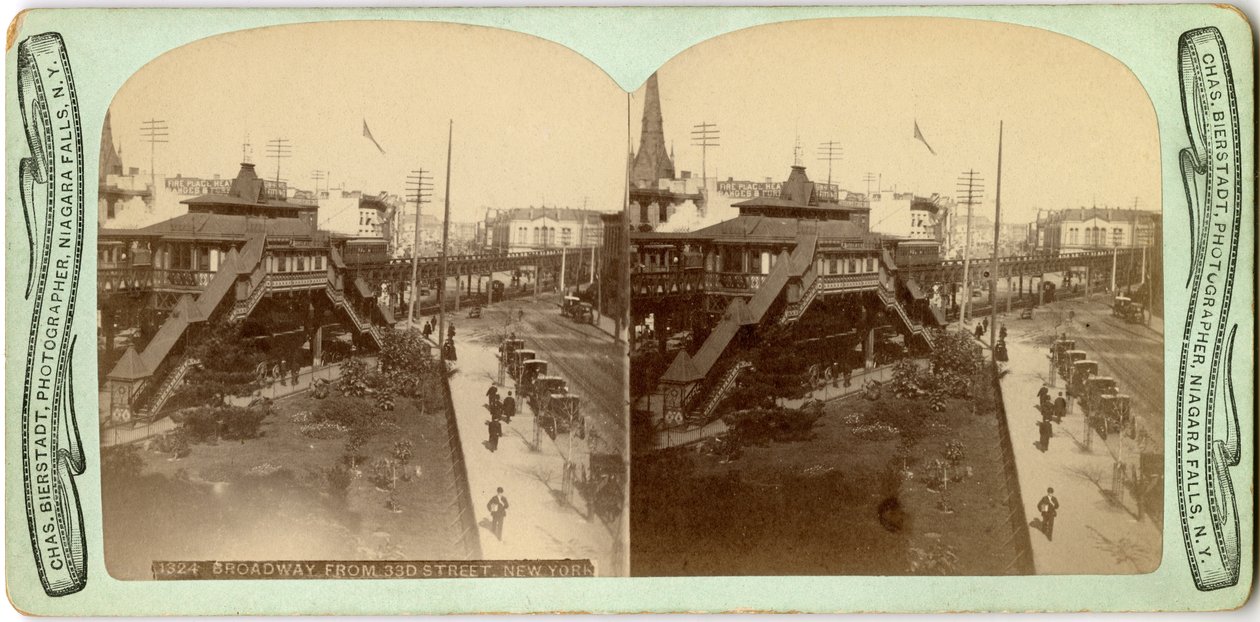 33. Caddeden Broadway, c. 1860-1880 (stereograf fotoğrafı) by Charles Bierstadt