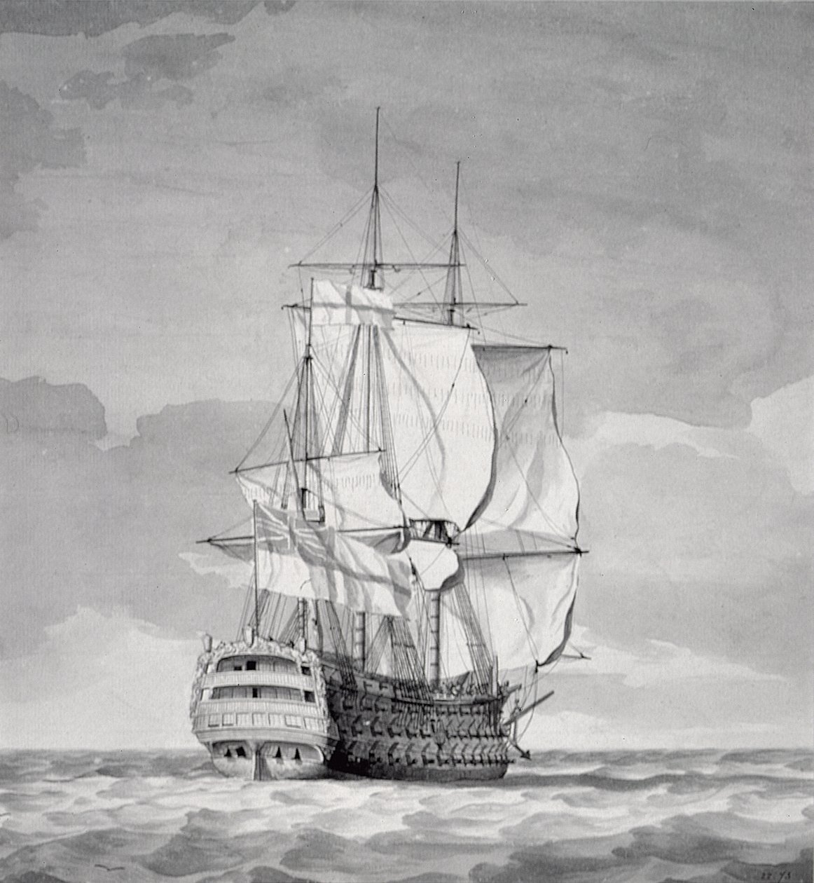 İngiliz Savaş Hattı Gemisi, 18. yüzyıl by Charles Brooking