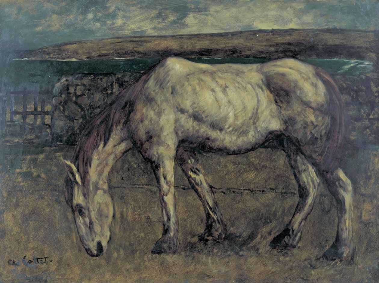 Çorak Ülkedeki Yaşlı At by Charles Cottet