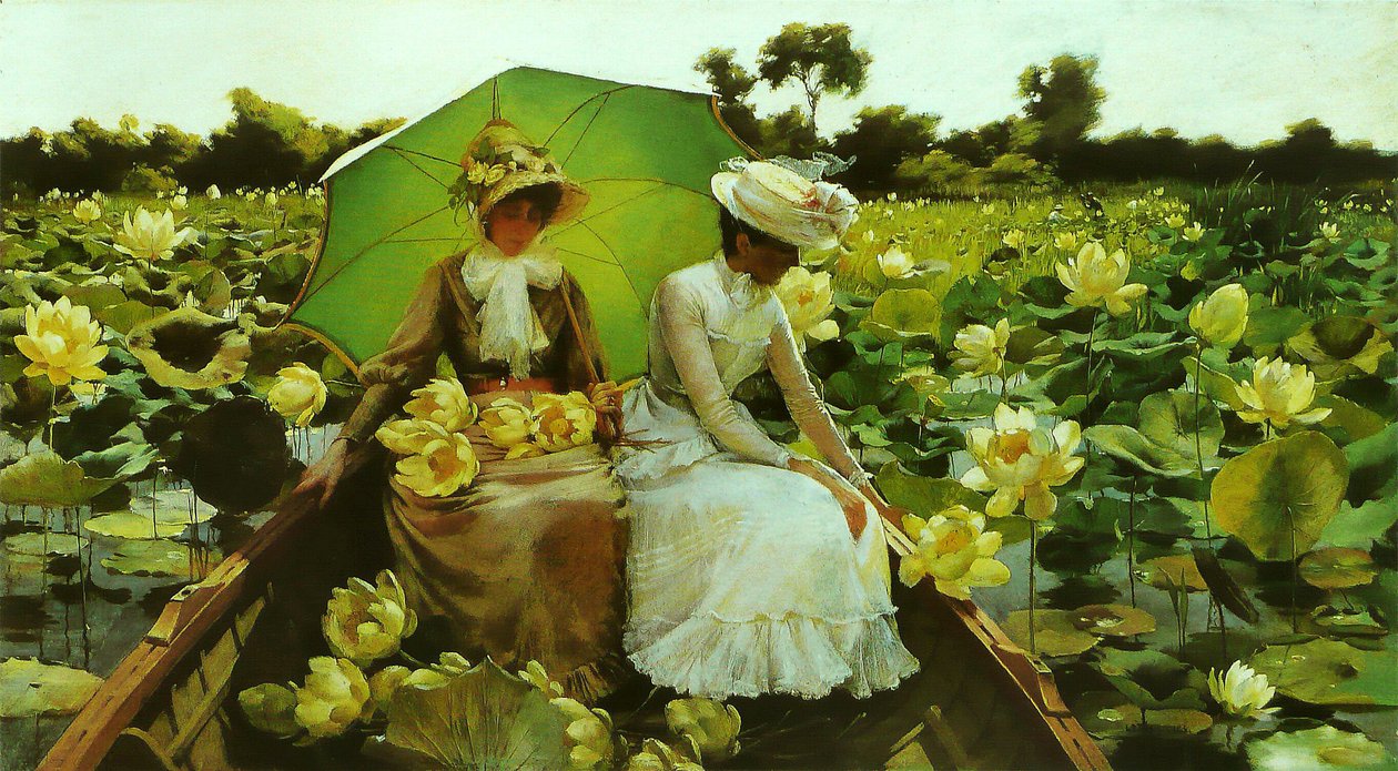 Lotus LiliesnFrancais : Nenupharsn by Charles Courtney Curran