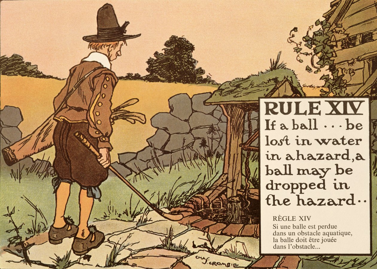 Kural XIV: Bir tehlikede suda bir top kaybolursa, 1905