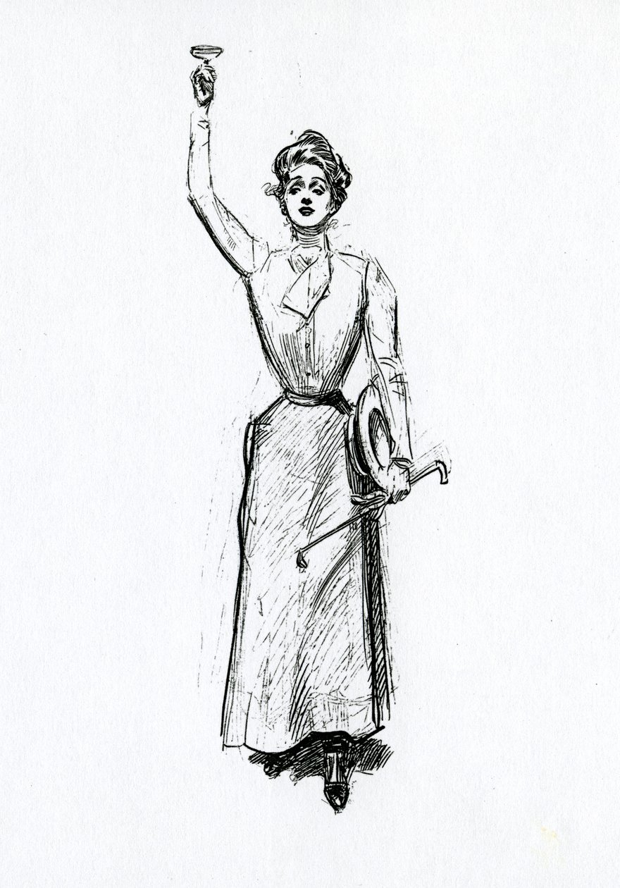 Binici kıyafetleri giyen bir Gibson Kızı, c.1902 by Charles Dana Gibson