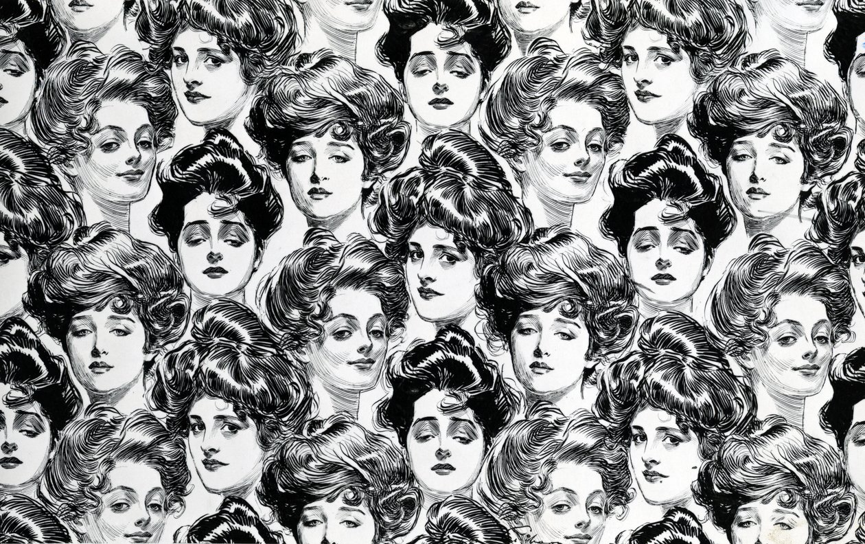 Bekar bir daire için uygun duvar kağıdı tasarımı, 1902 by Charles Dana Gibson