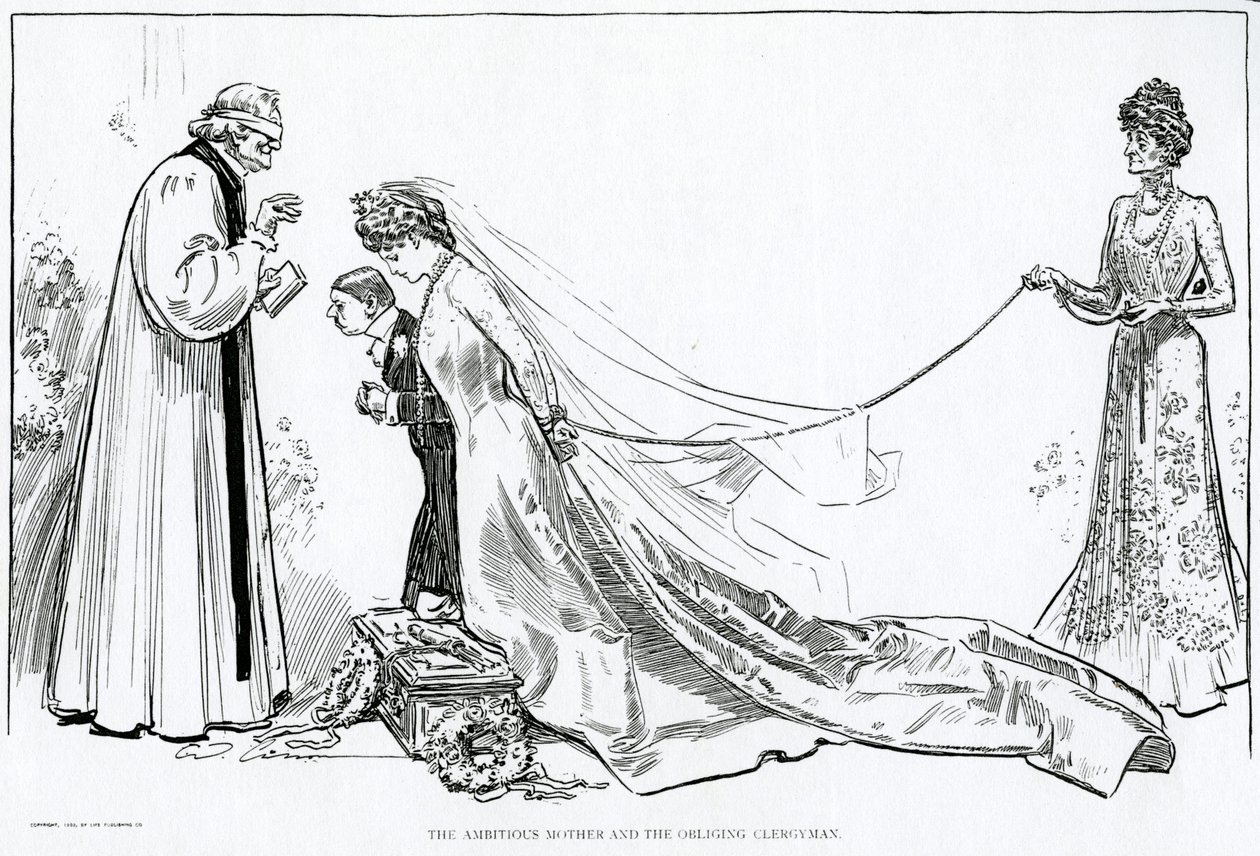 Hırslı Anne ve Mecbur Din Adamı, 1902 by Charles Dana Gibson