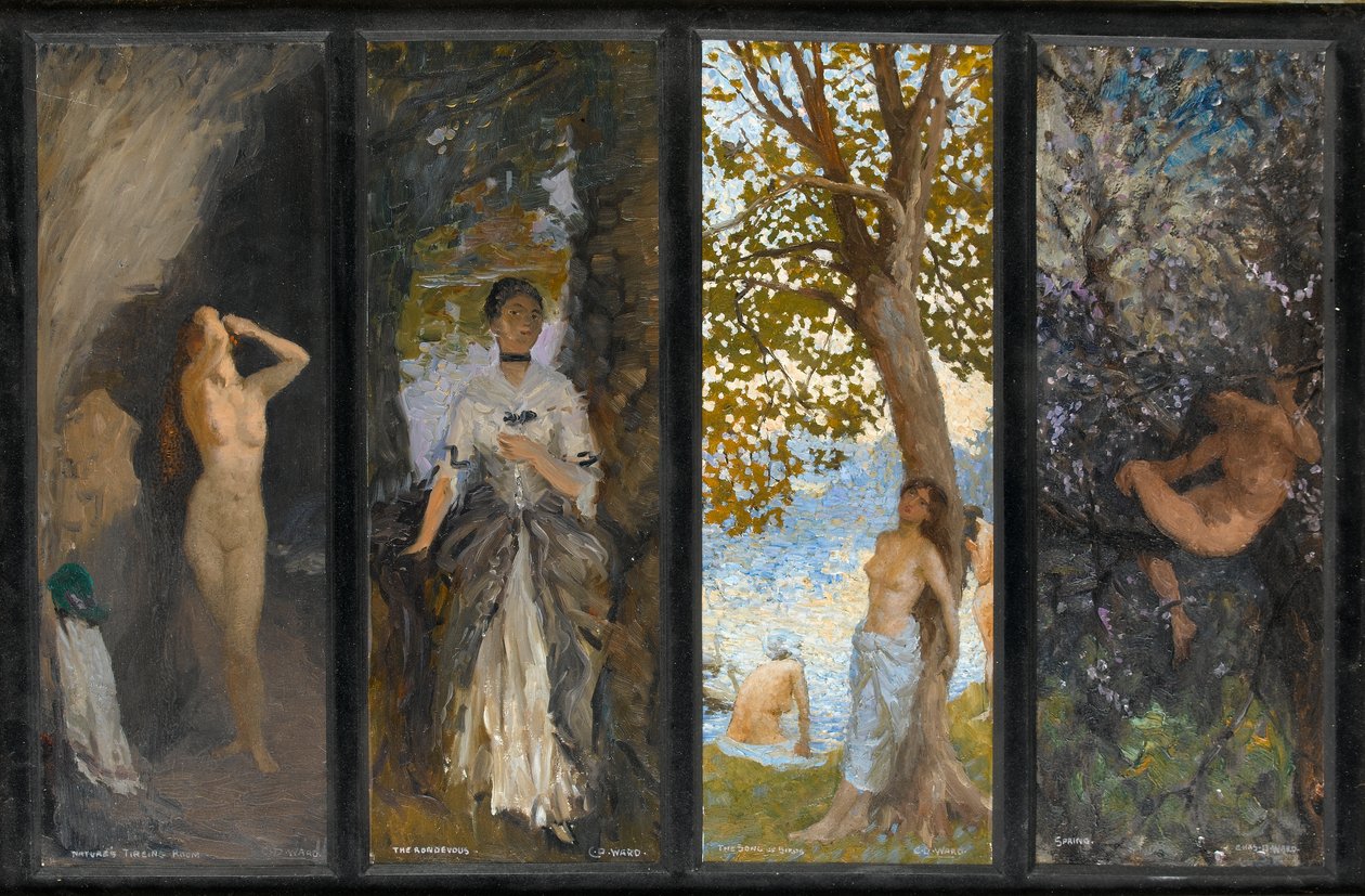Dört Çalışma: Kuş Şarkısı, Bahar, Randevu, Natures Yorucu Oda by Charles Daniel Ward