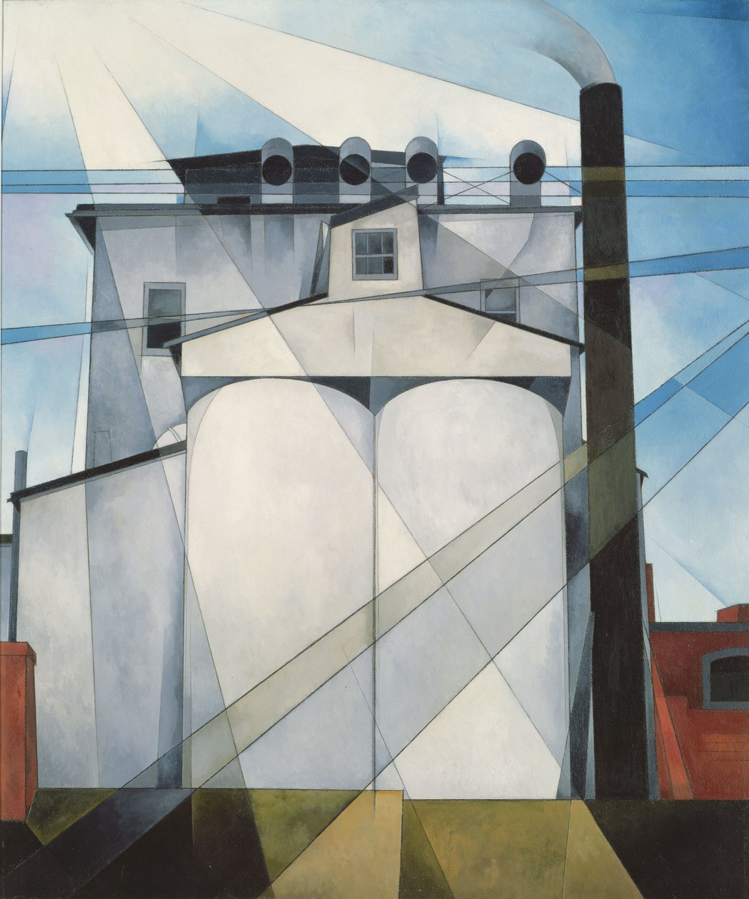 My Egypt, 1927 (kompozisyon tahtasında petrol, fabrikasyon tebeşir ve grafit kalem) by Charles Demuth