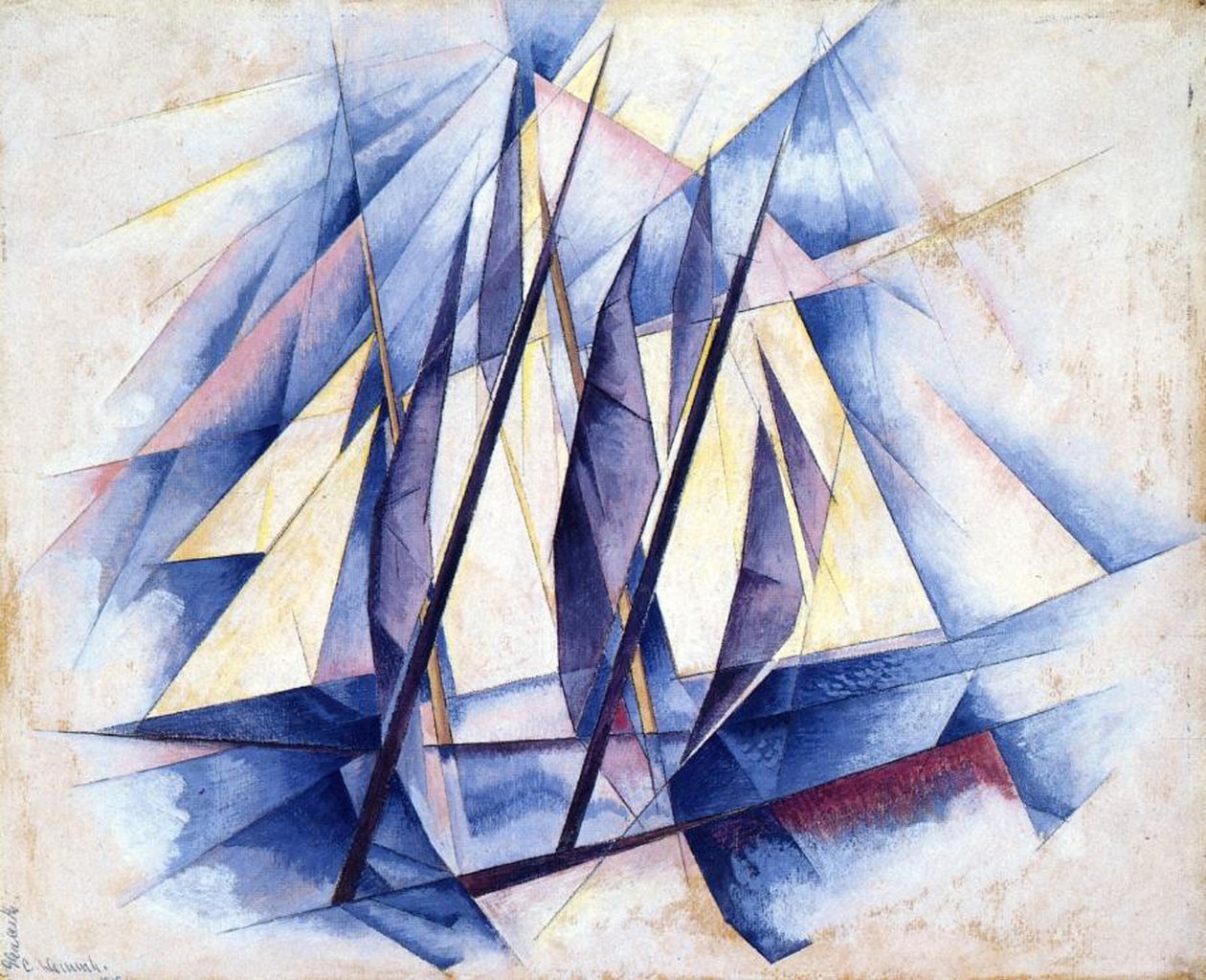 Yelkenli Tekneler, 1919 (panelde tempera) by Charles Demuth
