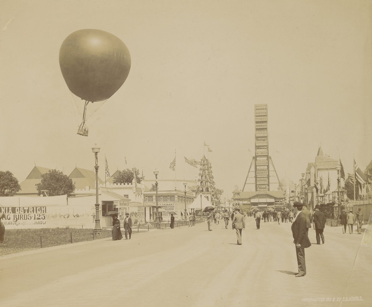 Tutsak Balon ve Dönme Dolap, Dünya Kolomb Sergisi, Chicago by Charles Dudley Arnold