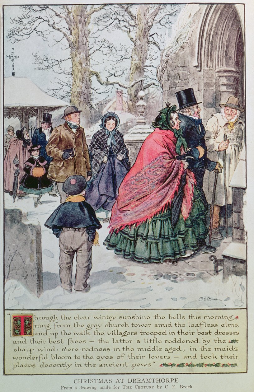 Dreamthorpe'da Noel, 'Yüzyıl' için yapılmış bir çizimden by Charles Edmund Brock