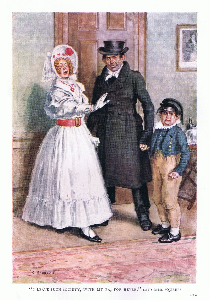 Böyle bir toplumdan babamla ayrılıyorum, çünkü Bayan Squeers by Charles Edmund Brock