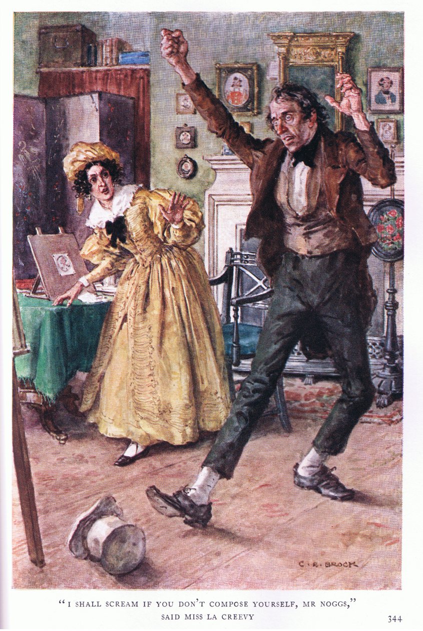 Kendinizi toparlamazsanız çığlık atarım Bay Noggs, dedi Bayan La Creevy. by Charles Edmund Brock