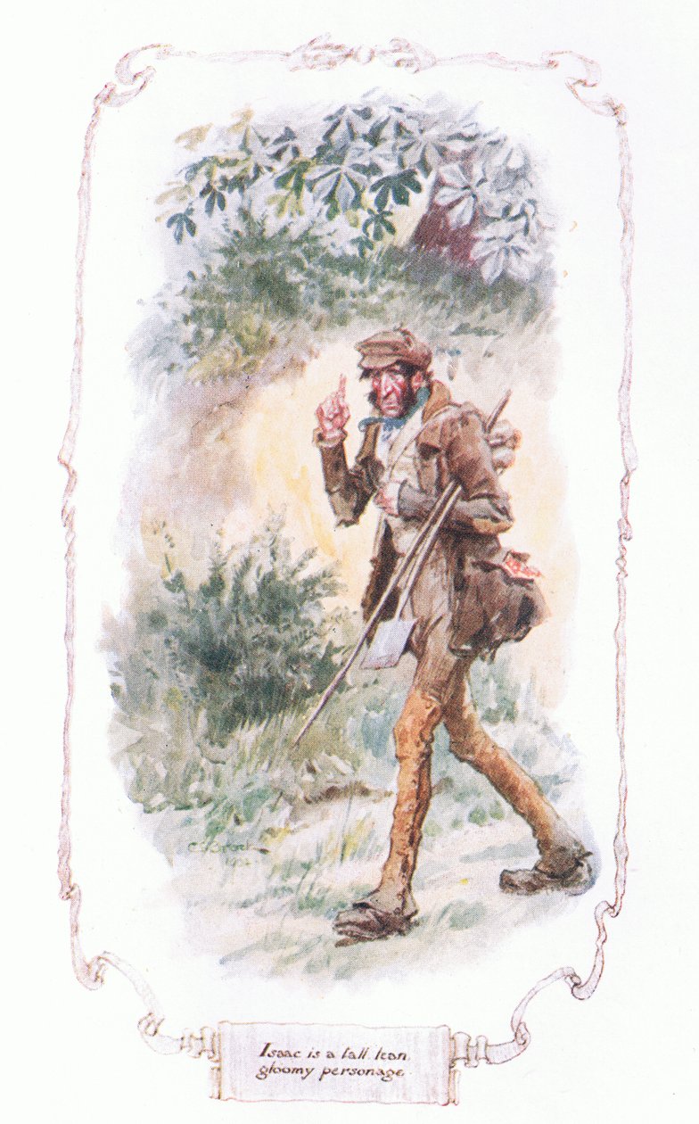 Isaac uzun boylu, zayıf, kasvetli bir şahsiyettir. by Charles Edmund Brock