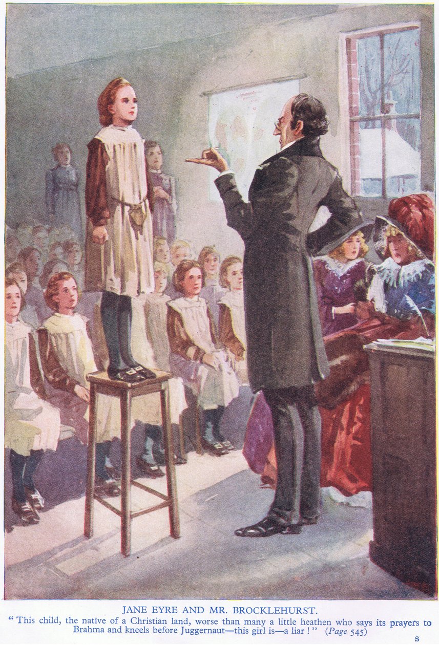 Jane Eyre ve Bay Brocklehurst (renkli) by Charles Edmund Brock
