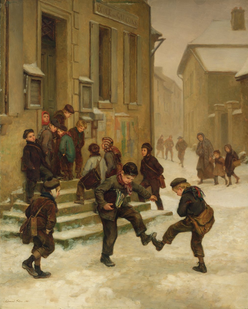 Okulun önünde by Charles Theodore Frere